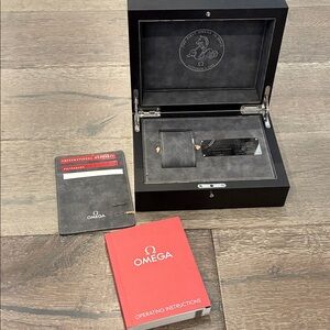 Omega Speedmaster Black and Red Watch Box Set with book